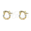 Argolla Pequeña 02.96.0087.2.10 Oro Laminado, Diamantado, Tres Tonos