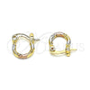 Argolla Pequeña 02.96.0088.2.10 Oro Laminado, Diamantado, Tres Tonos