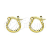 Argolla Pequeña 02.96.0084.12 Oro Laminado, Diamantado, Tono Dorado