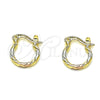 Argolla Pequeña 02.96.0084.2.12 Oro Laminado, Diamantado, Tres Tonos