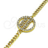 Pulsera Elegante 03.381.0050.08 Oro Laminado, Diseño de Mama, con Blanca Micro Pave, Pulido, Tono Dorado (04 MM Thickness, 8 Inches Length)