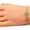 Pulsera Elegante 03.156.0030.08 Oro Laminado, Diseño de Nudo, con Blanca Micro Pave, Pulido, Tono Dorado (04 MM Thickness, 8 Inches Length)