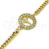 Pulsera Elegante 03.156.0033.08 Oro Laminado, con Blanca Micro Pave, Pulido, Tono Dorado (04 MM Thickness, 8 Inches Length)