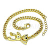 Pulsera Elegante 03.156.0035.08 Oro Laminado, Diseño de Osito, con Negro Micro Pave, Pulido, Tono Dorado (04 MM Thickness, 8 Inches Length)