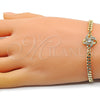Pulsera Elegante 03.156.0038.08 Oro Laminado, Diseño de Nudo, con Blanca Micro Pave and Blanca Zirconia Cubica, Pulido, Tono Dorado (04 MM Thickness, 8 Inches Length)