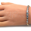 Pulsera Elegante 03.283.0078.08 Oro Laminado, con Blanca Zirconia Cubica, Pulido, Tono Dorado (05 MM Thickness, 8 Inches Length)