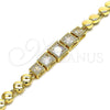 Pulsera Elegante 03.283.0089.07 Oro Laminado, con Blanca Zirconia Cubica, Pulido, Tono Dorado (06 MM Thickness, 7 Inches Length)