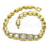 Pulsera Elegante 03.283.0089.07 Oro Laminado, con Blanca Zirconia Cubica, Pulido, Tono Dorado (06 MM Thickness, 7 Inches Length)
