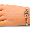 Pulsera Elegante 03.283.0090.07 Oro Laminado, con Blanca Micro Pave, Pulido, Tono Dorado (05 MM Thickness, 7 Inches Length)