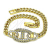 Pulsera Elegante 03.283.0090.07 Oro Laminado, con Blanca Micro Pave, Pulido, Tono Dorado (05 MM Thickness, 7 Inches Length)