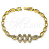 Pulsera Elegante 03.283.0096.07 Oro Laminado, con Blanca Micro Pave, Pulido, Tono Dorado (05 MM Thickness, 7 Inches Length)