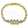Pulsera Elegante 03.283.0096.07 Oro Laminado, con Blanca Micro Pave, Pulido, Tono Dorado (05 MM Thickness, 7 Inches Length)