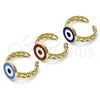 Anillo Elegante 01.213.0019.1 Oro Laminado, Diseño de Ojo Griego, Esmaltado Rojo, Tono Dorado (One size fits all)