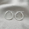 Argolla Pequeña 02.389.0127.15 Plata Rodinada, Diseño de Torcido, Diamantado, Tono Plateado
