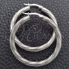 Argolla Mediana 02.389.0173.30 Plata Rodinada, Diseño de Torcido, Diamantado, Tono Plateado