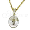 Dije Religioso 05.351.0213 Oro Laminado, Diseño de San Judas, Diamantado, Tres Tonos