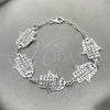 Pulsera Elegante 03.392.0002.07 Plata Rodinada, Diseño de Mano de Dios, Pulido, Tono Plateado (Grosor 17 MM, 7 Pulgadas de Largo)