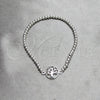 Pulsera Bolo Ajustable 03.392.0013.07 Plata Rodinada, Diseño de Ãrbol y Bola, Pulido, Tono Plateado (Grosor 03 MM, 7 Pulgadas de Largo)