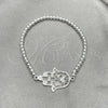 Pulsera Bolo Ajustable 03.392.0018.07 Plata Rodinada, Diseño de Mano de Dios, Pulido, Tono Plateado (Grosor 03 MM, 7 Pulgadas de Largo)