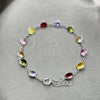 Pulsera Elegante 03.394.0003.07 Plata Rodinada, con Zirconia Cubica Blanca, Pulido, Tono Plateado (Grosor 07 MM, 7 Pulgadas de Largo)