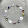 Pulsera Elegante 03.394.0005.07 Plata Rodinada, con Zirconia Cubica Blanca, Pulido, Tono Plateado (Grosor 07 MM, 7 Pulgadas de Largo)