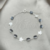 Pulsera Elegante 03.394.0008.07 Plata Rodinada, con Zirconia Cubica Blanca, Pulido, Tono Plateado (Grosor 07 MM, 7 Pulgadas de Largo)