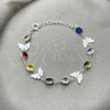 Pulsera Elegante 03.394.0009.07 Plata Rodinada, con Zirconia Cubica Blanca, Pulido, Tono Plateado (Grosor 07 MM, 7 Pulgadas de Largo)