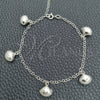 Pulsera de Dije 03.395.0009.07 Plata Rodinada, Diseño de Concha y Rolo, Pulido, Tono Plateado (Grosor 03 MM, 8 Pulgadas de Largo)