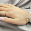 Pulsera de Dije 03.395.0017.07 Plata Rodinada, Diseño de Delfín y Bola, Pulido, Tono Plateado (Grosor 03 MM, 8 Pulgadas de Largo)