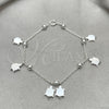 Pulsera de Dije 03.395.0018.07 Plata Rodinada, Diseño de Tortuga y Bola, Pulido, Tono Plateado (Grosor 03 MM, 8 Pulgadas de Largo)