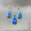 Juego de Arete y Dije de Adulto 10.391.0005 Plata Rodinada, con Opal Bermuda Blue, Pulido, Tono Plateado