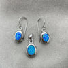 Juego de Arete y Dije de Adulto 10.391.0011 Plata Rodinada, con Opal Bermuda Blue, Pulido, Tono Plateado