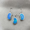 Juego de Arete y Dije de Adulto 10.391.0012 Plata Rodinada, con Opal Bermuda Blue, Pulido, Tono Plateado
