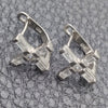 Arete Gancho Frances 02.398.0001 Plata Rodinada, Diseño de Cruz, con Zirconia Cubica Blanca, Pulido, Rodinado