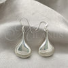 Arete Colgante 02.397.0004 Plata Rodinada, Diseño de Gota, Pulido, Tono Plateado