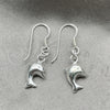 Arete Colgante 02.395.0012 Plata Rodinada, Diseño de Delfín, Pulido, Tono Plateado