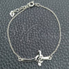 Pulsera Elegante 03.395.0021.07 Plata Rodinada, Diseño de Cruz, Pulido, Tono Plateado (Grosor 03 MM, 7 Pulgadas de Largo)