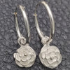 Argolla Pequeña 02.397.0018.15 Plata Rodinada, Diseño de Flor, Pulido, Tono Plateado
