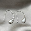 Arete Colgante 02.393.0019 Plata Rodinada, Diseño de Gota, Pulido, Tono Plateado