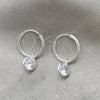 Argolla Pequeña 02.397.0019.15 Plata Rodinada, Diseño de Bola, con Zirconia Cubica Blanca, Pulido, Tono Plateado