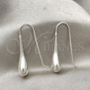 Arete Colgante 02.395.0017 Plata Rodinada, Diseño de Gota, Pulido, Tono Plateado