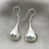 Arete Colgante 02.395.0020 Plata Rodinada, Diseño de Gota, Pulido, Tono Plateado