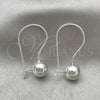 Arete Colgante 02.395.0023 Plata Rodinada, Diseño de Bola, Pulido, Tono Plateado