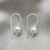 Arete Colgante 02.395.0024 Plata Rodinada, Diseño de Bola, Pulido, Tono Plateado