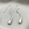 Arete Colgante 02.396.0005 Plata Rodinada, Diseño de Hueco y Gota, Pulido, Tono Plateado