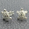 Arete Dormilona 02.397.0032 Plata Rodinada, Diseño de Tortuga, Pulido, Tono Plateado