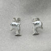 Arete Dormilona 02.397.0033 Plata Rodinada, Diseño de Delfín, Pulido, Tono Plateado