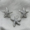 Juego de Arete y Dije de Adulto 10.395.0001 Plata Rodinada, Diseño de Estrella, Pulido, Tono Plateado