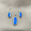 Juego de Arete y Dije de Adulto 10.391.0017 Plata Rodinada, con Opal Bermuda Blue, Pulido, Tono Plateado