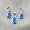 Juego de Arete y Dije de Adulto 10.391.0025 Plata Rodinada, Diseño de Gota, Pulido, Tono Plateado